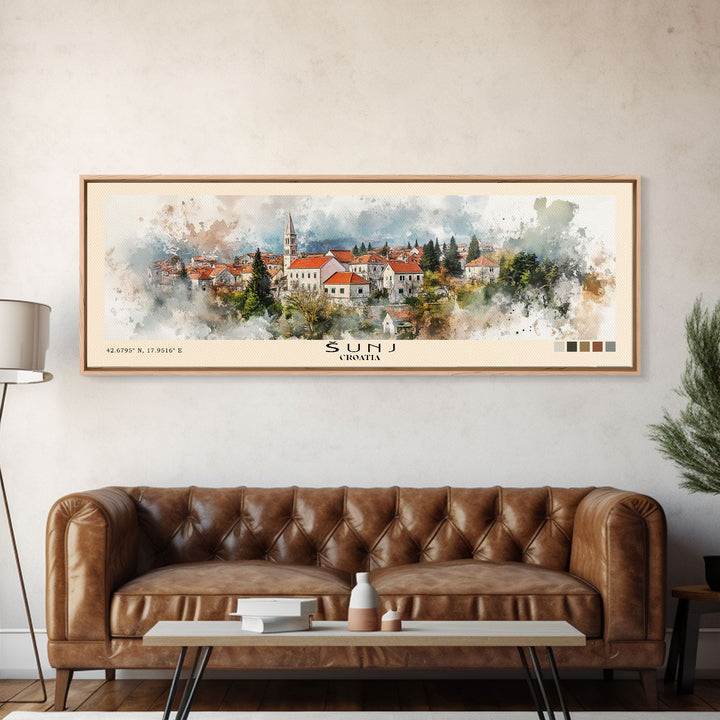 Šunj, Croatia Watercolor Print, Vacation Gift, Croatia Wall Art, Vacation Wall Art, Vacatation Memories, Beach Decor, Beach Or Lakehouse Art