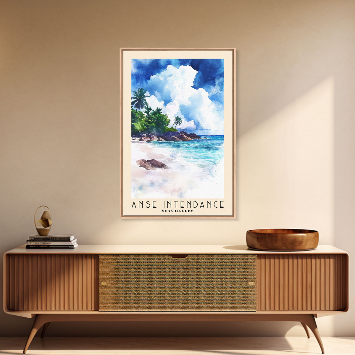 Anse Intendance, Seychelles Watercolor Print, Vacation Gift, Seychelles Wall Art, Vacation Wall Art, Vacatation Memories, Beach Decor, Beach Or Lakehouse Art