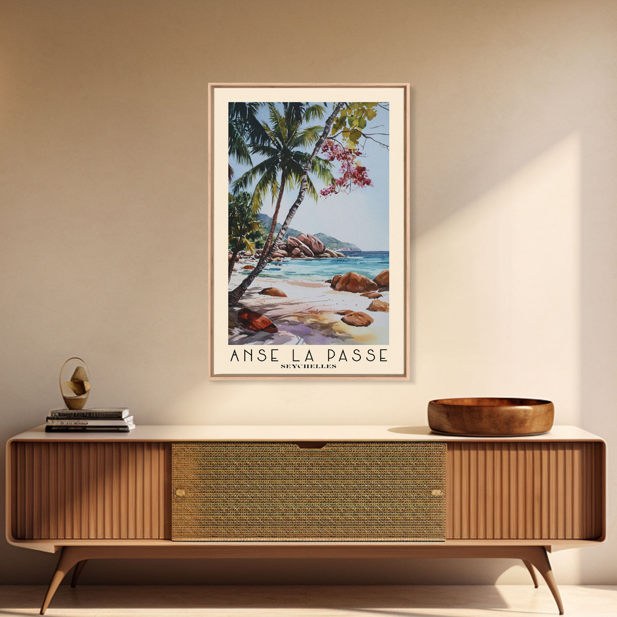 Anse La Passe, Seychelles Watercolor Print, Vacation Gift, Seychelles Wall Art, Beach Painting, Beach Decor, Beach Or Lakehouse Art