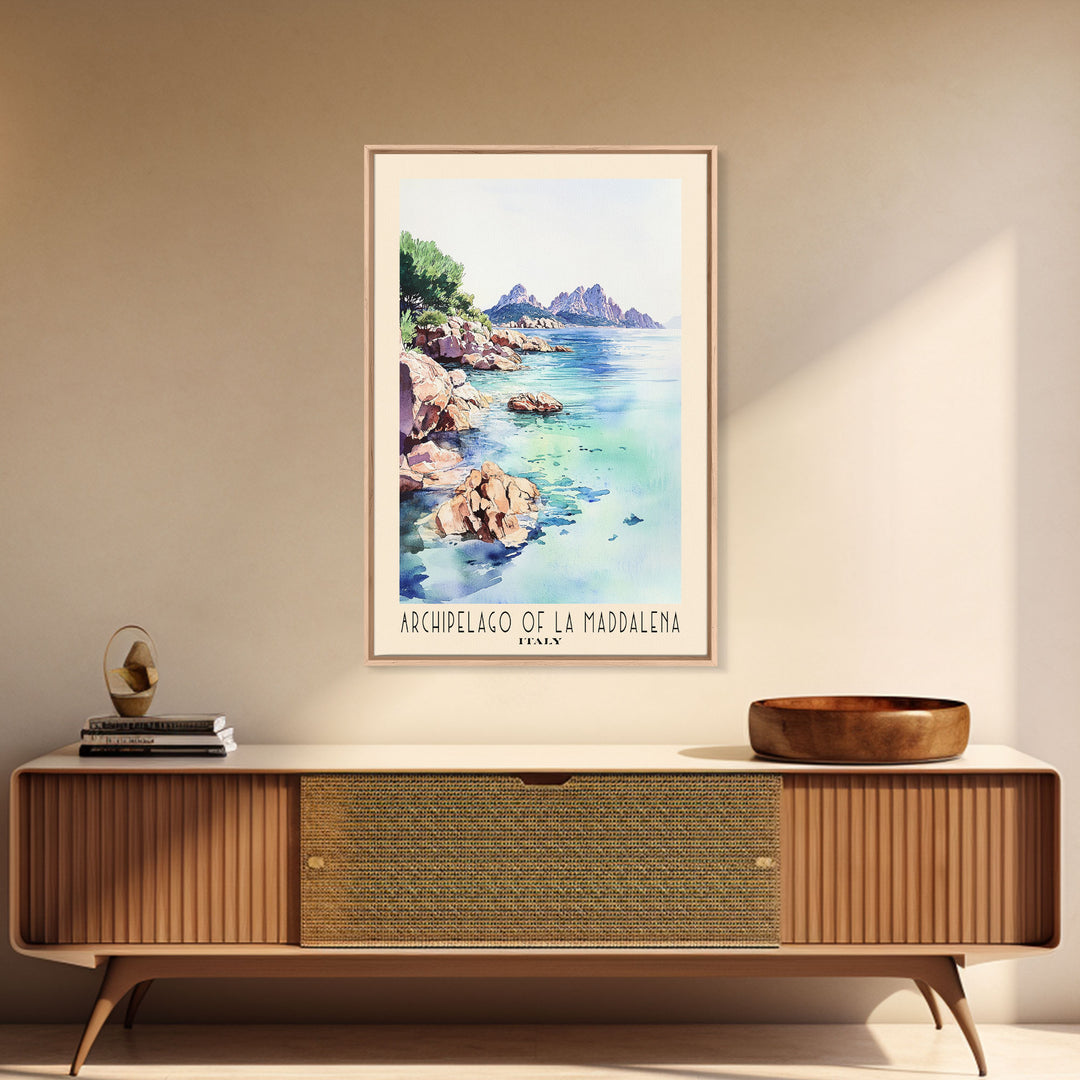Archipelago of La Maddalena, Italy Watercolor Print, Vacation Gift, Italy Wall Art, Beach Painting, Beach Decor, Beach Or Lakehouse Art