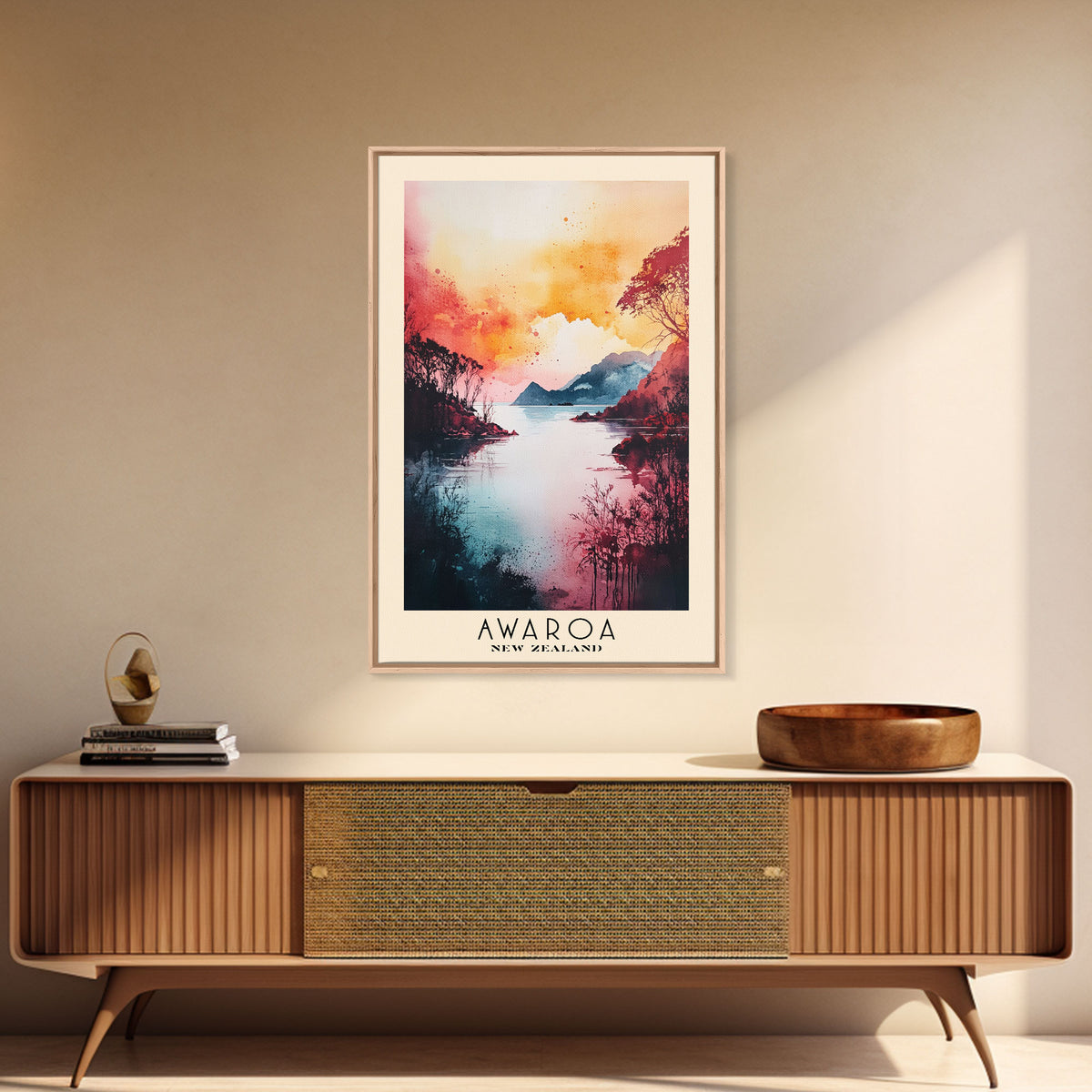 Awaroa, New Zealand Watercolor Print, Vacation Gift, New Zealand Wall Art, Vacation Wall Art, Vacatation Memories, Beach Decor, Beach Or Lakehouse Art