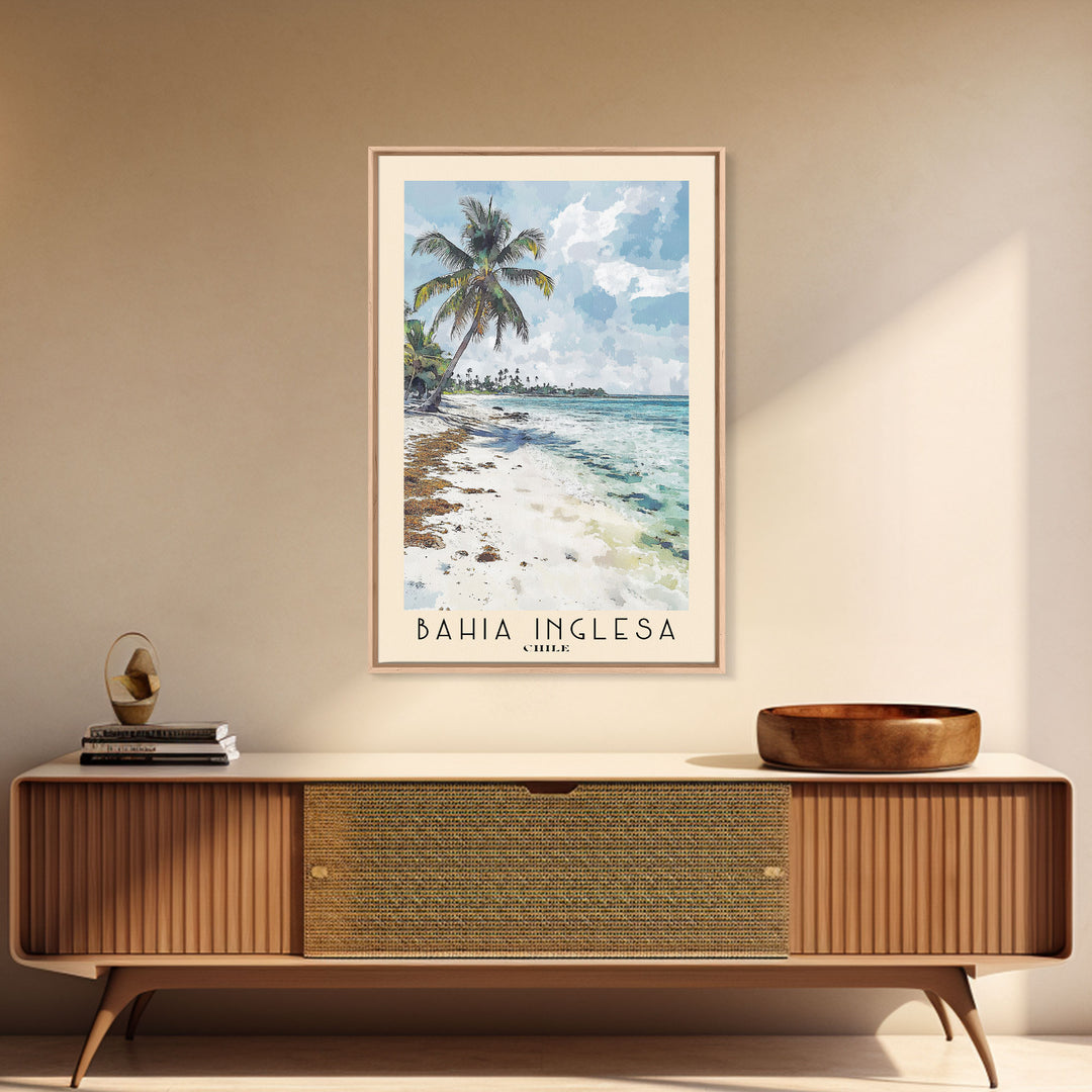 Bahia Inglesa, Chile Watercolor Print, Vacation Gift, Chile Wall Art, Vacation Wall Art, Vacatation Memories, Beach Decor, Beach Or Lakehouse Art