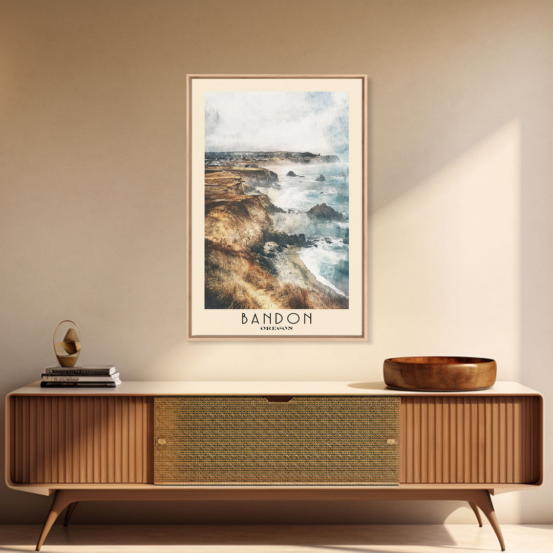 Bandon, Oregon Watercolor Beach Print, Vacation Gift, Oregon Wall Art, Beach Painting, Beach Decor, Beach Painting