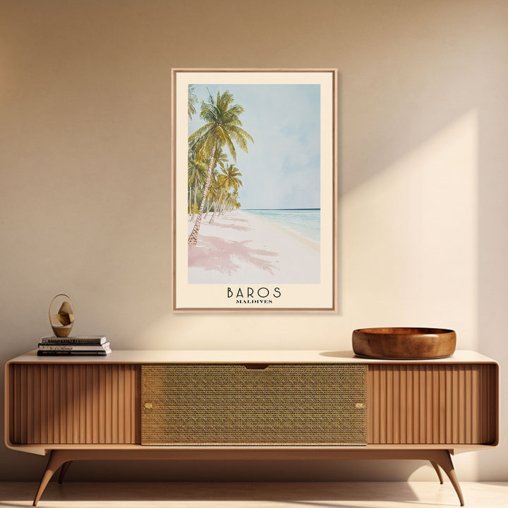 Baros, Maldives Watercolor Print, Vacation Gift, Maldives Wall Art, Vacation Wall Art, Vacatation Memories, Beach Decor, Beach Or Lakehouse Art