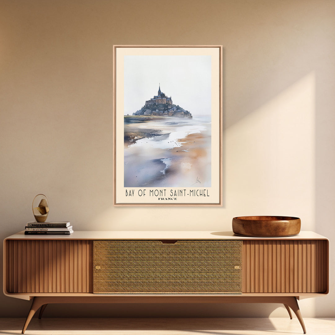 Bay of Mont Saint-Michel, France Watercolor Print, Vacation Gift, France Wall Art, Beach Painting, Beach Decor, Beach Or Lakehouse Art