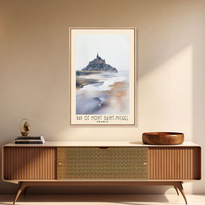 Bay of Mont Saint-Michel, France Watercolor Print, Vacation Gift, France Wall Art, Beach Painting, Beach Decor, Beach Or Lakehouse Art