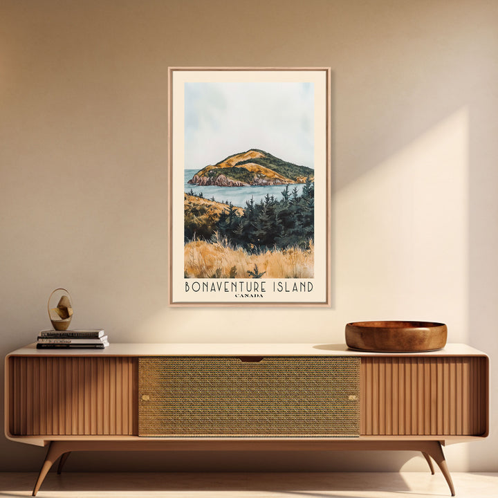 Bonaventure Island, Canada Watercolor Beach Print, Vacation Gift, Canada Wall Art, Beach Painting, Beach Decor, Beach Painting