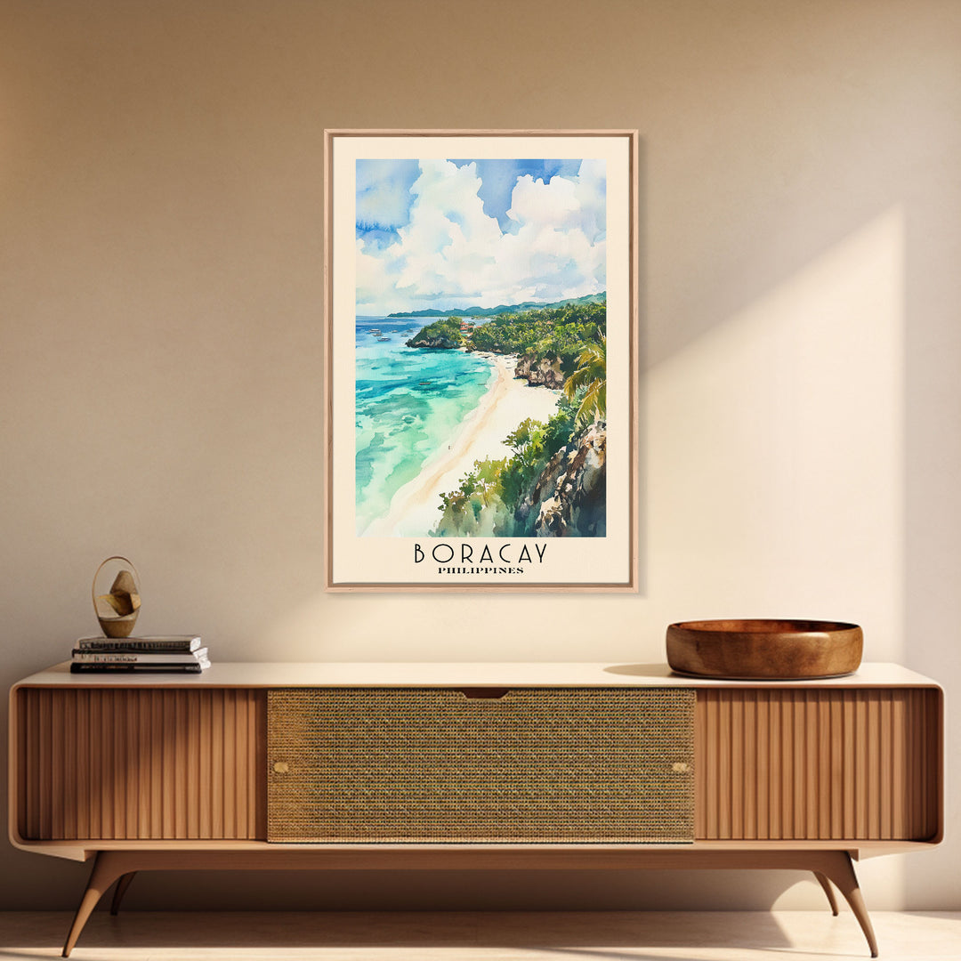 Boracay, Philippines Watercolor Print, Vacation Gift, Philippines Wall Art, Vacation Wall Art, Vacatation Memories, Beach Decor, Beach Or Lakehouse Art