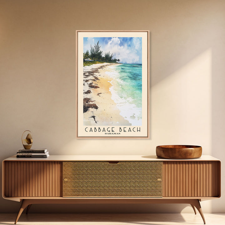Cabbage Beach, Bahamas Watercolor Print, Vacation Gift, Bahamas Wall Art, Vacation Wall Art, Vacatation Memories, Beach Decor, Beach Or Lakehouse Art