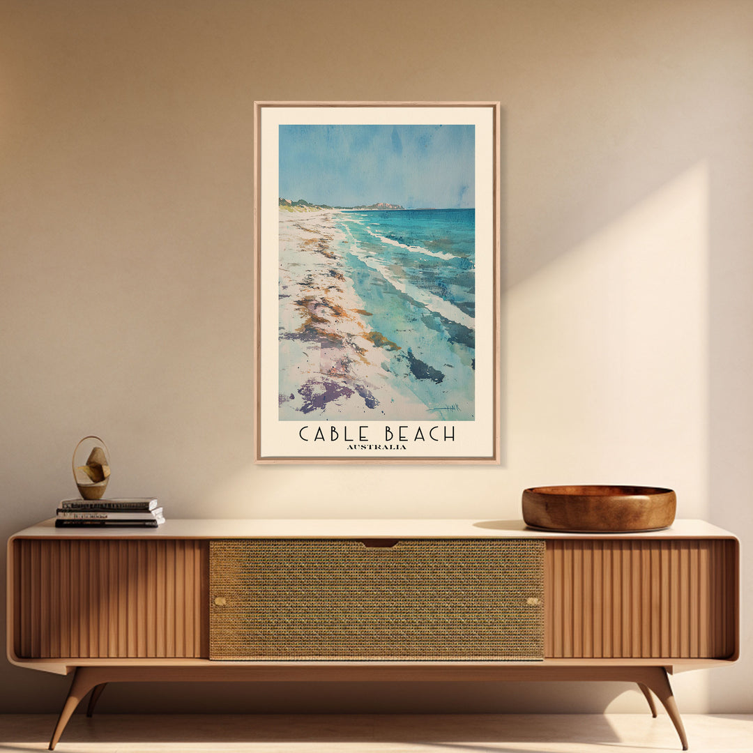 Cable Beach, Australia Watercolor Print, Vacation Gift, Australia Wall Art, Beach Painting, Beach Decor, Beach Or Lakehouse Art