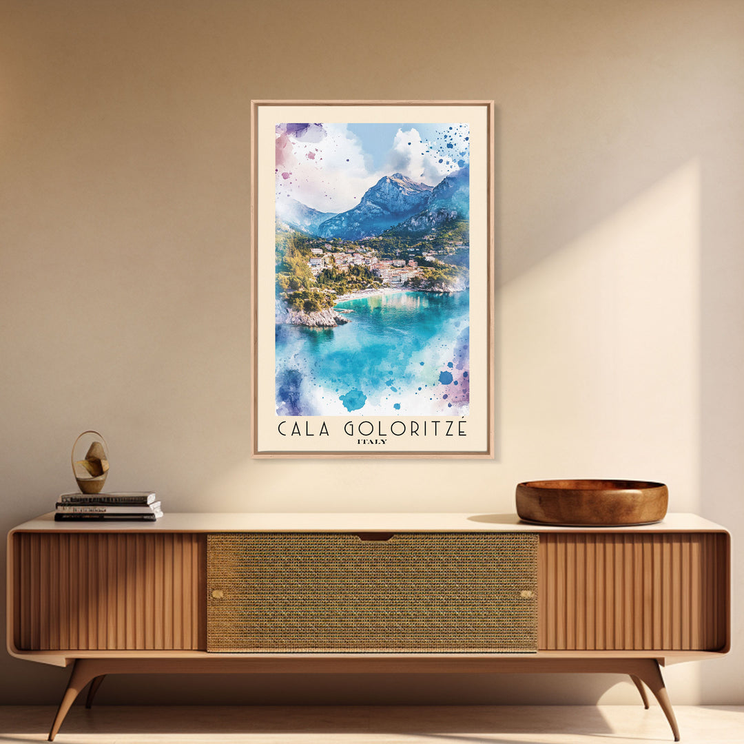Cala Goloritzé, Italy Watercolor Beach Print, Vacation Gift, Italy Wall Art, Beach Painting, Beach Decor, Beach Painting