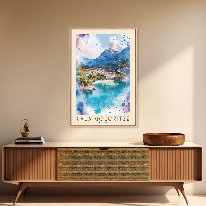 Cala Goloritzé, Italy Watercolor Beach Print, Vacation Gift, Italy Wall Art, Beach Painting, Beach Decor, Beach Painting