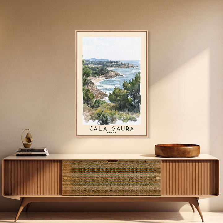 Cala Saura, Spain Watercolor Print, Vacation Gift, Spain Wall Art, Vacation Wall Art, Vacatation Memories, Beach Decor, Beach Or Lakehouse Art