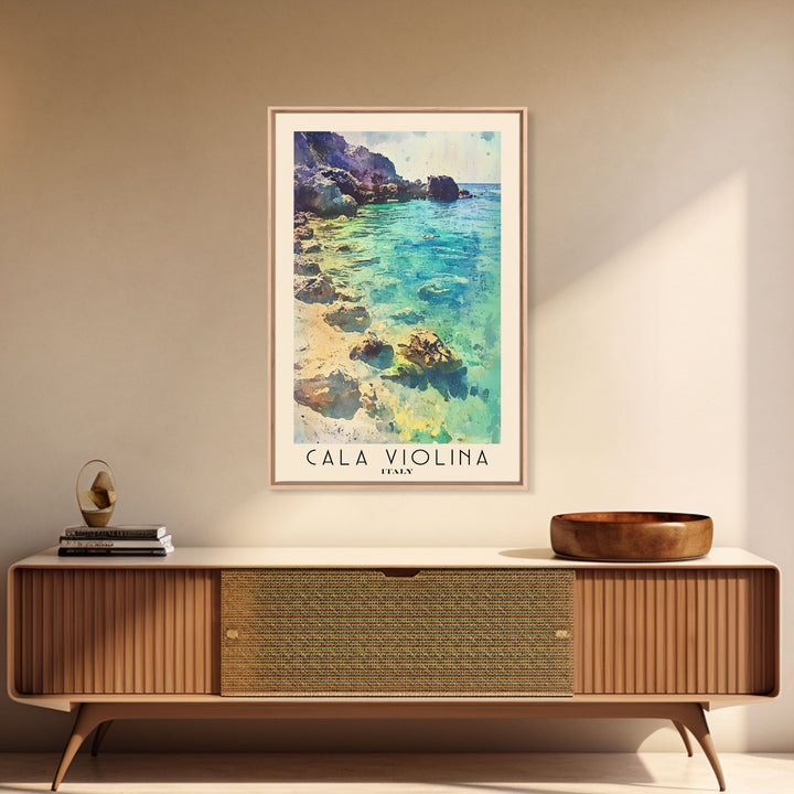 Cala Violina, Italy Watercolor Print, Vacation Gift, Italy Wall Art, Beach Painting, Beach Decor, Beach Or Lakehouse Art