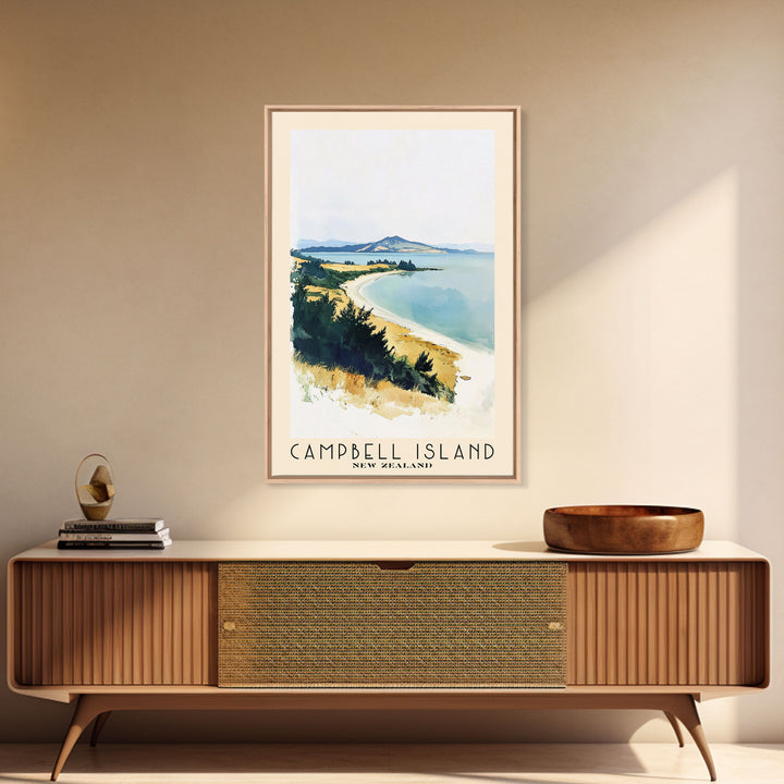 Campbell Island, New Zealand Watercolor Print, Vacation Gift, New Zealand Wall Art, Vacation Wall Art, Vacatation Memories, Beach Decor, Beach Or Lakehouse Art