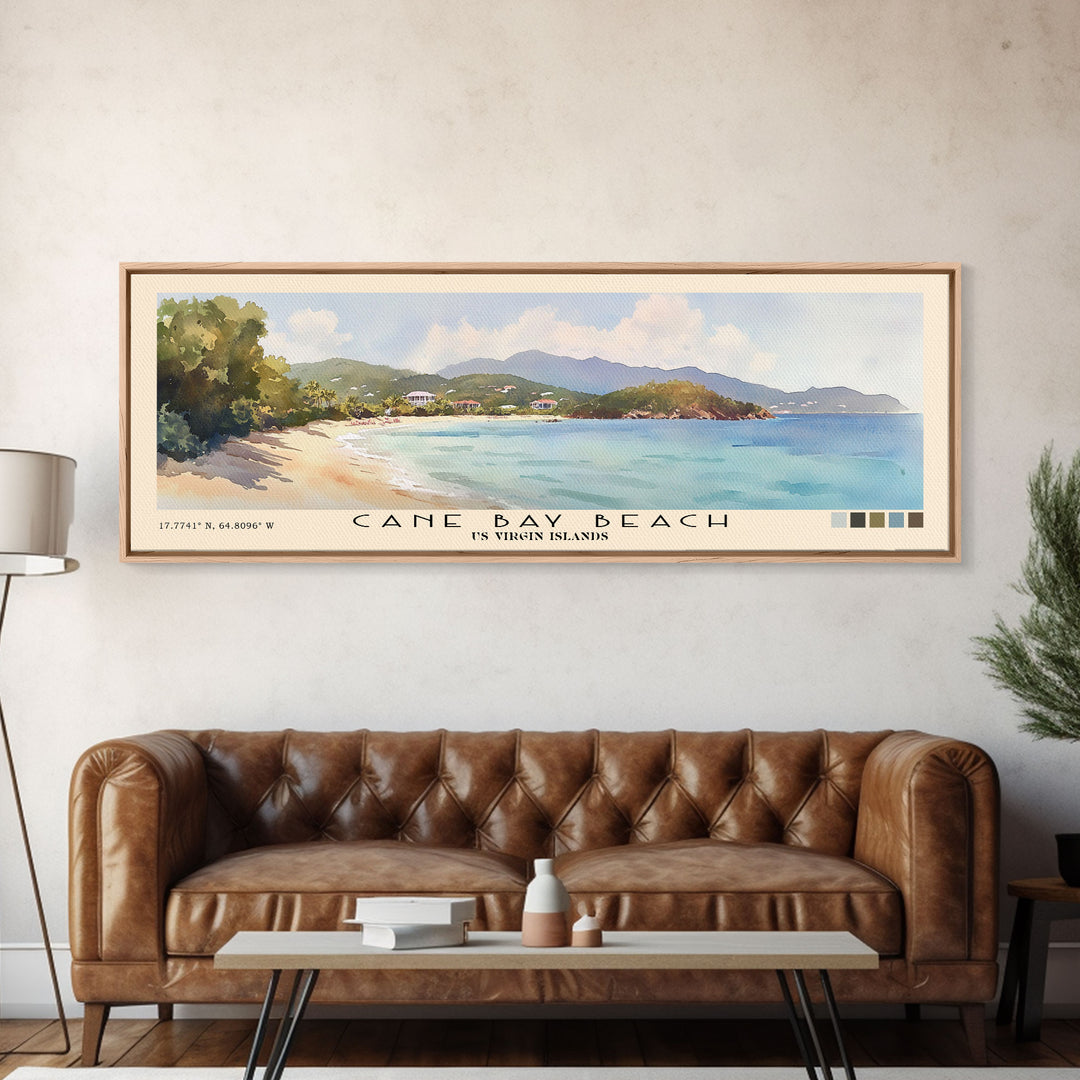 Cane Bay Beach, US Virgin islands Watercolor Beach Print, Vacation Gift, US Virgin islands Wall Art, Beach Painting, Beach Decor, Beach Painting
