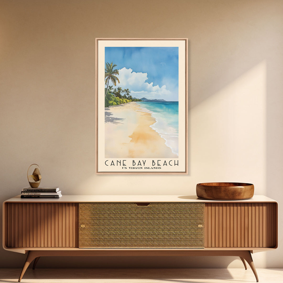 Cane Bay Beach, US Virgin islands Watercolor Beach Print, Vacation Gift, US Virgin islands Wall Art, Beach Painting, Beach Decor, Beach Painting