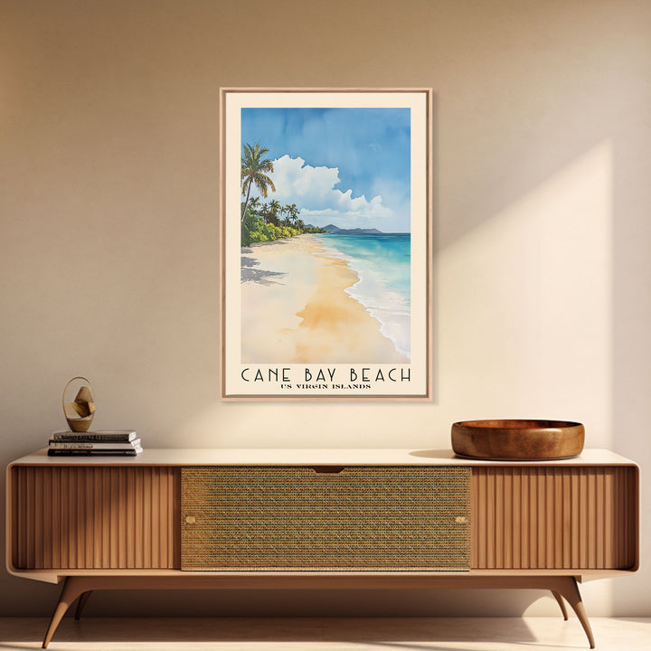 Cane Bay Beach, US Virgin islands Watercolor Beach Print, Vacation Gift, US Virgin islands Wall Art, Beach Painting, Beach Decor, Beach Painting