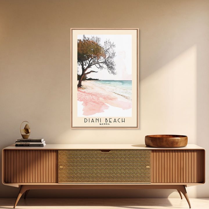 Diani Beach, Kenya Watercolor Print, Vacation Gift, Kenya Wall Art, Vacation Wall Art, Vacatation Memories, Beach Decor, Beach Or Lakehouse Art