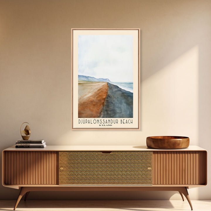 Djúpalónssandur Beach, Iceland Watercolor Print, Vacation Gift, Iceland Wall Art, Beach Painting, Beach Decor, Beach Or Lakehouse Art