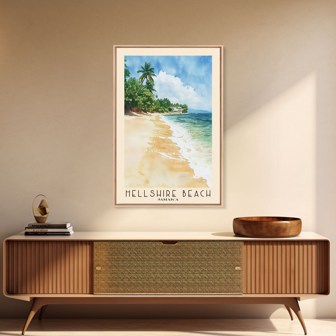 Hellshire Beach, Jamaica Watercolor Print, Vacation Gift, Jamaica Wall Art, Vacation Wall Art, Vacatation Memories, Beach Decor, Beach Or Lakehouse Art
