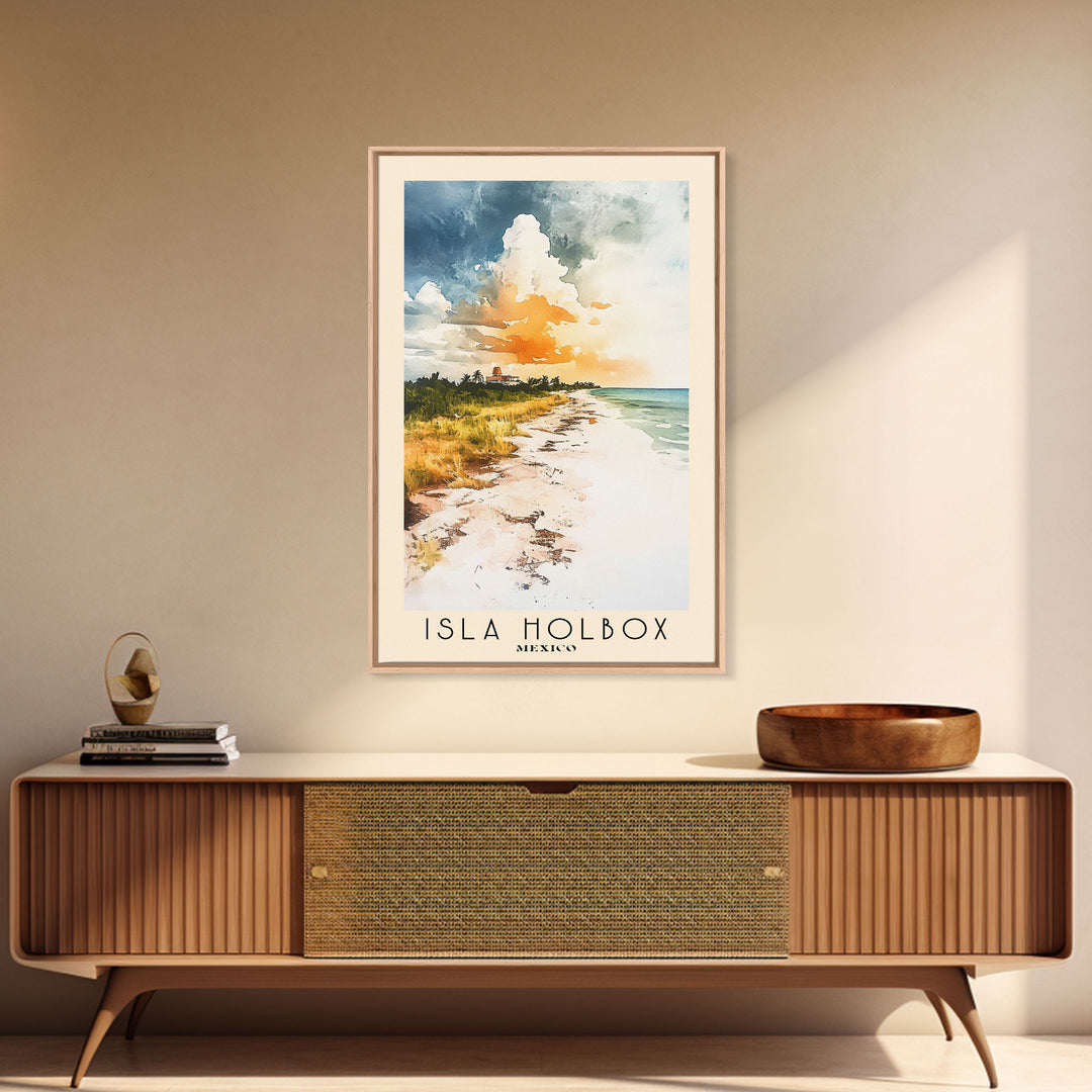 Isla Holbox, Mexico Watercolor Print, Vacation Gift, Mexico Wall Art, Beach Painting, Beach Decor, Beach Or Lakehouse Art
