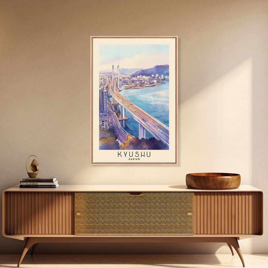 Kyushu, Japan Watercolor Print, Vacation Gift, Japan Wall Art, Vacation Wall Art, Vacatation Memories, Beach Decor, Beach Or Lakehouse Art