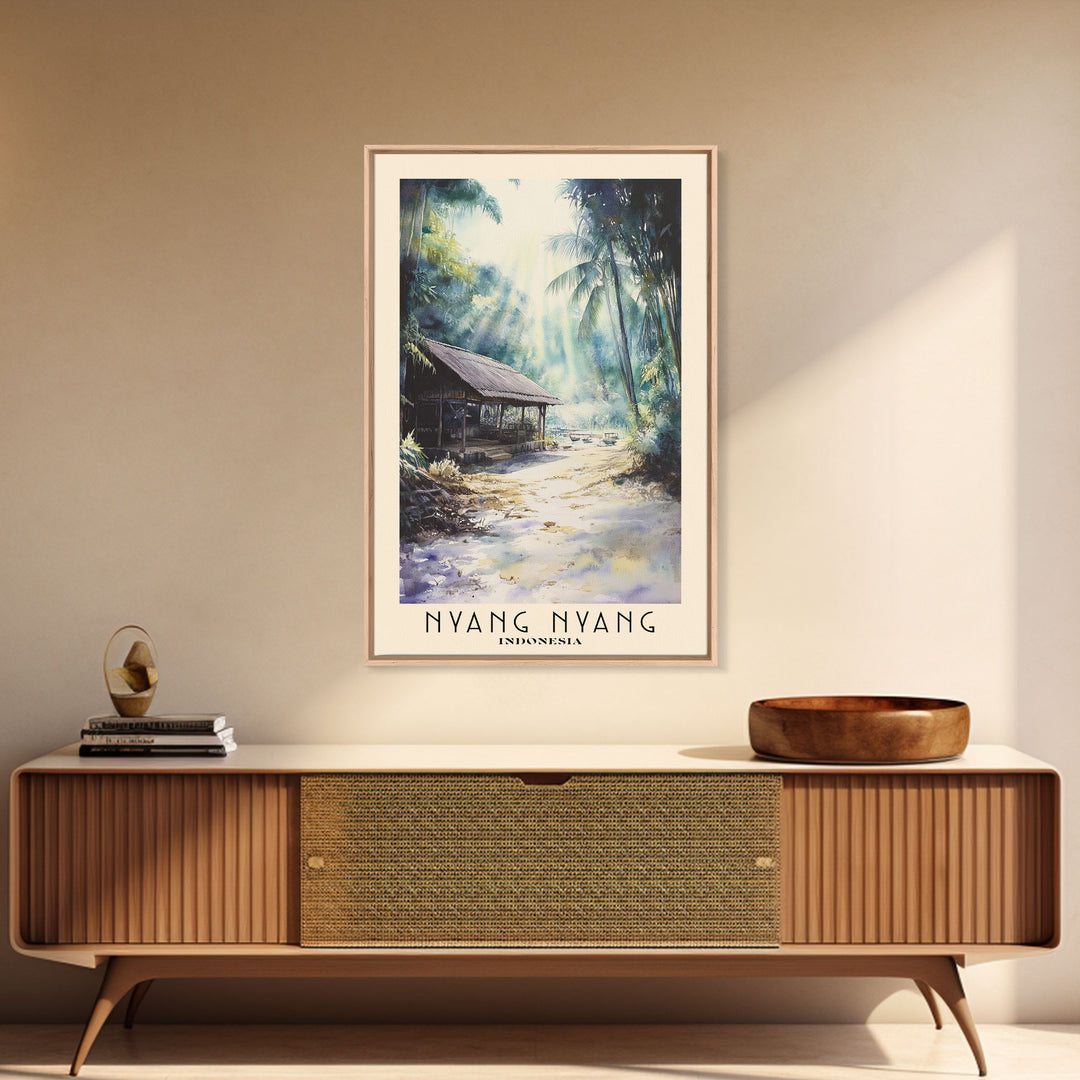 Nyang Nyang, Indonesia Watercolor Print, Vacation Gift, Indonesia Wall Art, Beach Painting, Beach Decor, Beach Or Lakehouse Art