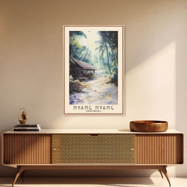 Nyang Nyang, Indonesia Watercolor Print, Vacation Gift, Indonesia Wall Art, Beach Painting, Beach Decor, Beach Or Lakehouse Art