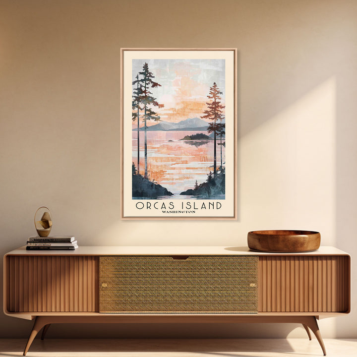 Orcas Island, Washington Watercolor Print, Vacation Gift, Washington Wall Art, Beach Painting, Beach Decor, Beach Or Lakehouse Art