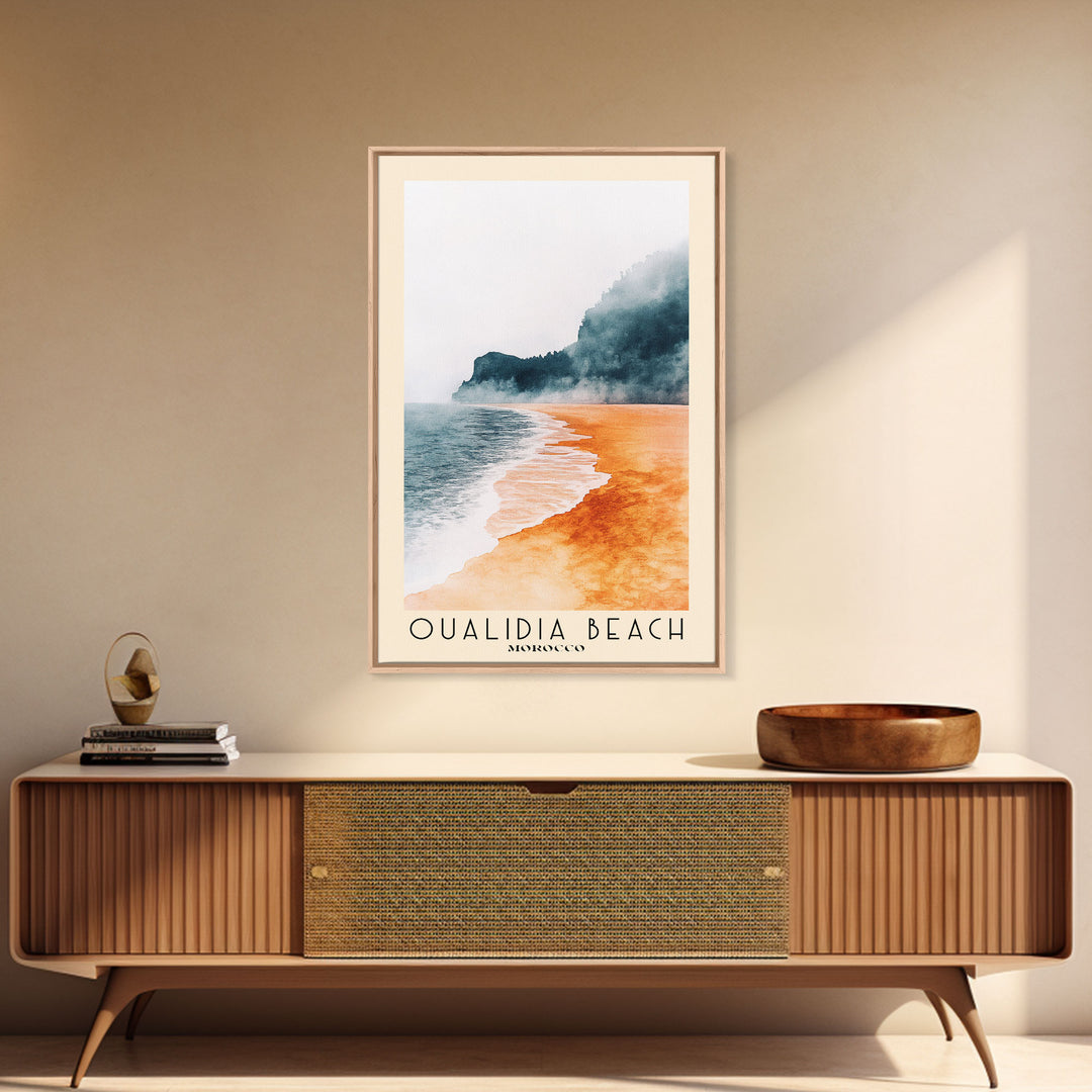 Oualidia Beach, Morocco Watercolor Print, Vacation Gift, Morocco Wall Art, Beach Painting, Beach Decor, Beach Or Lakehouse Art