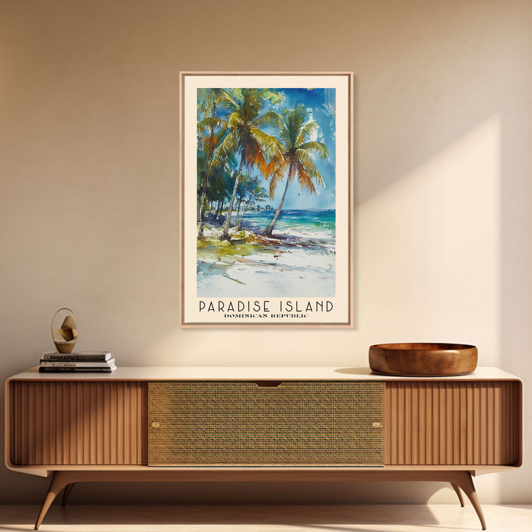 Paradise Island, Dominican Republic Watercolor Print, Vacation Gift, Dominican Republic Wall Art, Beach Painting, Beach Decor, Beach Or Lakehouse Art