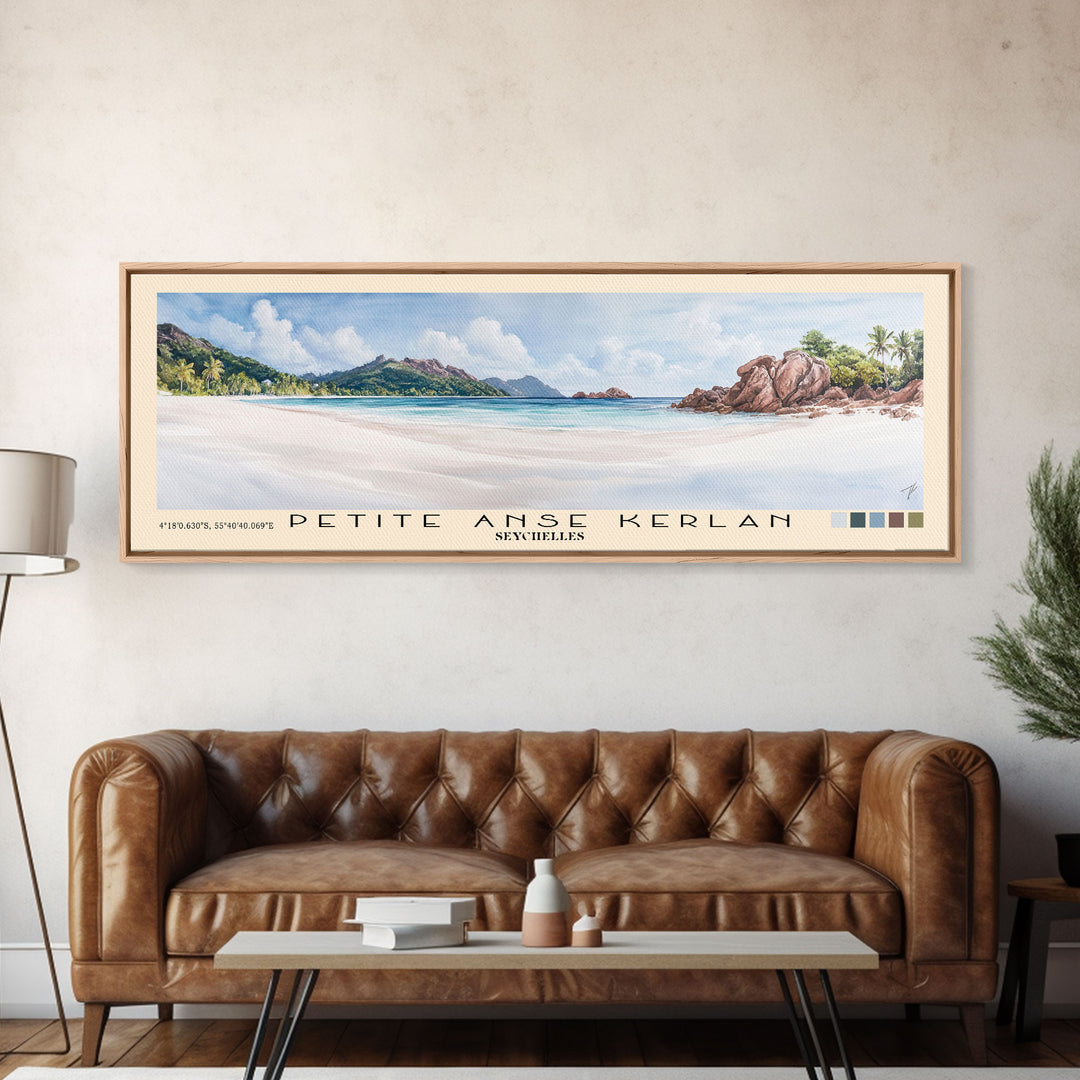 Petite Anse Kerlan, Seychelles Watercolor Print, Vacation Gift, Seychelles Wall Art, Beach Painting, Beach Decor, Beach Or Lakehouse Art