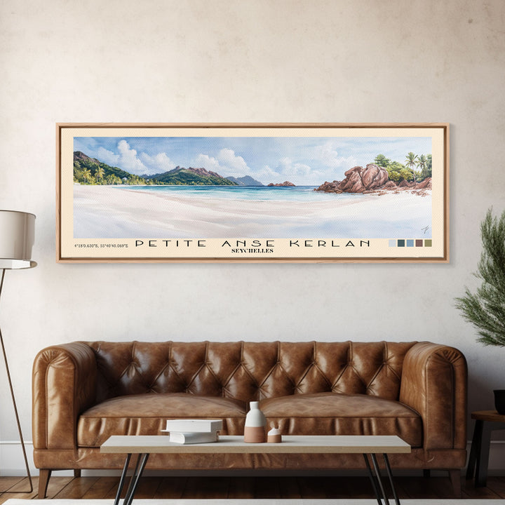 Petite Anse Kerlan, Seychelles Watercolor Print, Vacation Gift, Seychelles Wall Art, Beach Painting, Beach Decor, Beach Or Lakehouse Art