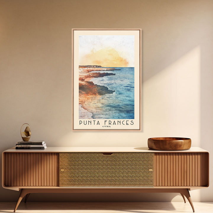 Punta Frances, Cuba Watercolor Print, Vacation Gift, Cuba Wall Art, Vacation Wall Art, Vacatation Memories, Beach Decor, Beach Or Lakehouse Art