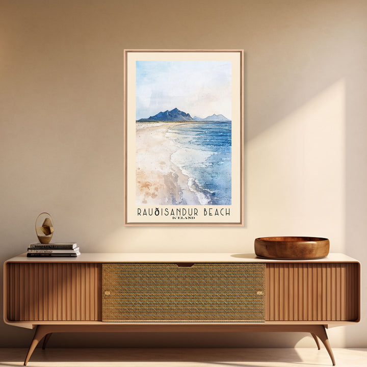Rauðisandur Beach, Iceland Watercolor Print, Vacation Gift, Iceland Wall Art, Beach Painting, Beach Decor, Beach Or Lakehouse Art