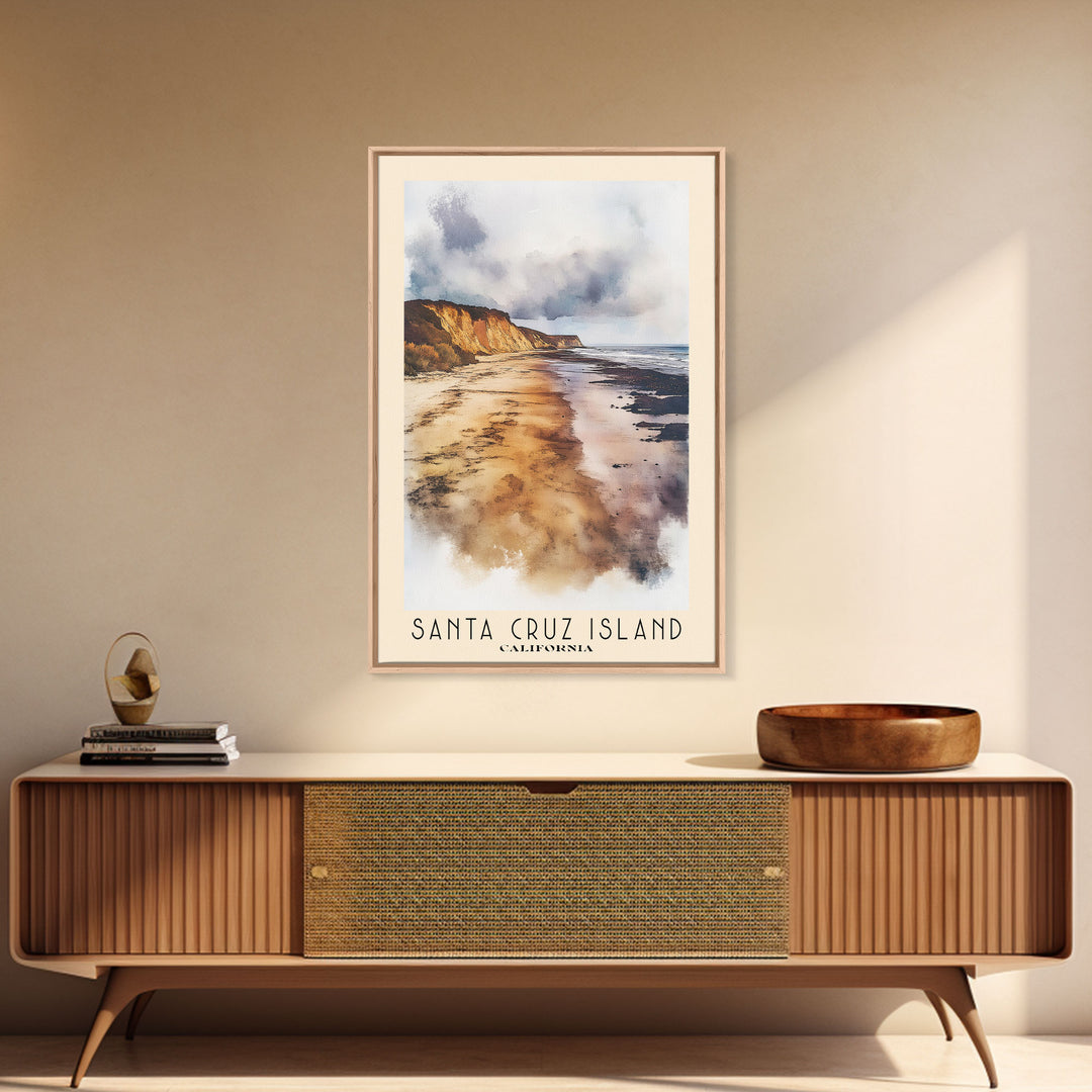 Santa Cruz Island, California Watercolor Print, Vacation Gift, California Wall Art, Beach Painting, Beach Decor, Beach Or Lakehouse Art