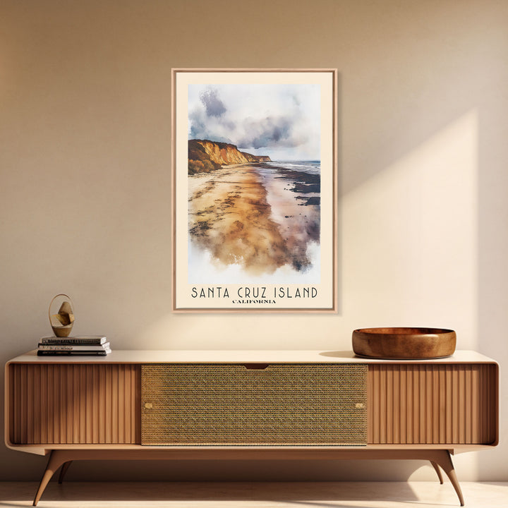 Santa Cruz Island, California Watercolor Print, Vacation Gift, California Wall Art, Beach Painting, Beach Decor, Beach Or Lakehouse Art