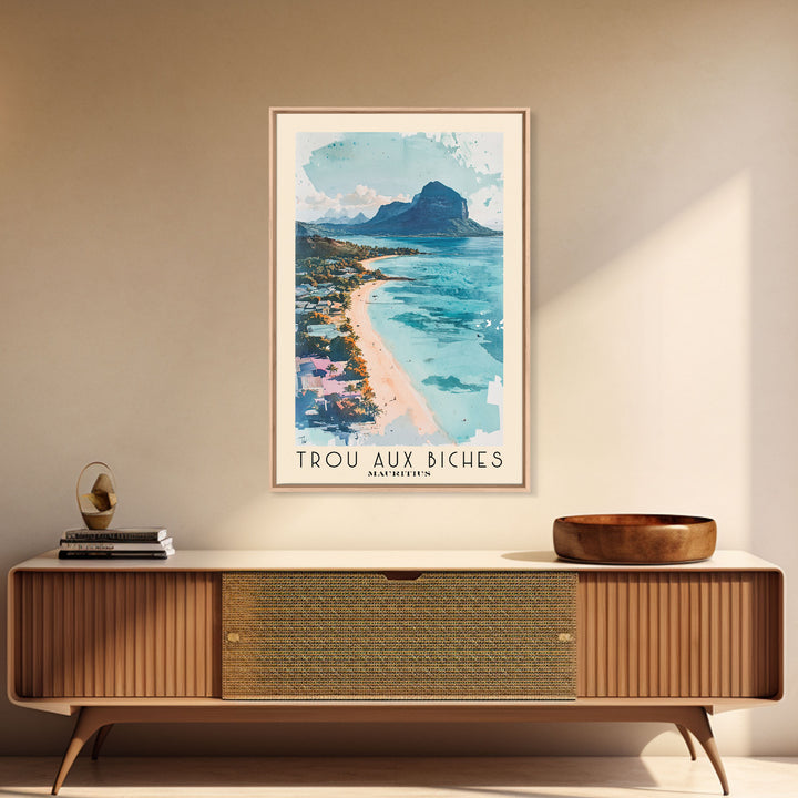 Trou aux Biches, Mauritius Watercolor Print, Vacation Gift, Mauritius Wall Art, Beach Painting, Beach Decor, Beach Or Lakehouse Art