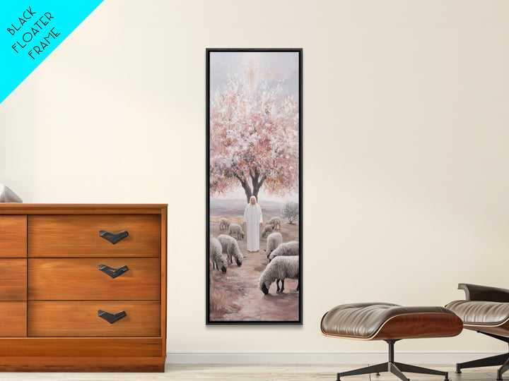 Blossoms Of Grace – Framed Canvas Print – Christian Wall Art – Jesus Painting – Christian Art Canvas – Tall Narrow Wall Art