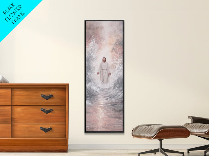 Rising Dawn Light | Framed Canvas Print | Tall Narrow Wall Art | Christian Art Canvas | Jesus Painting | Christian Wall Art