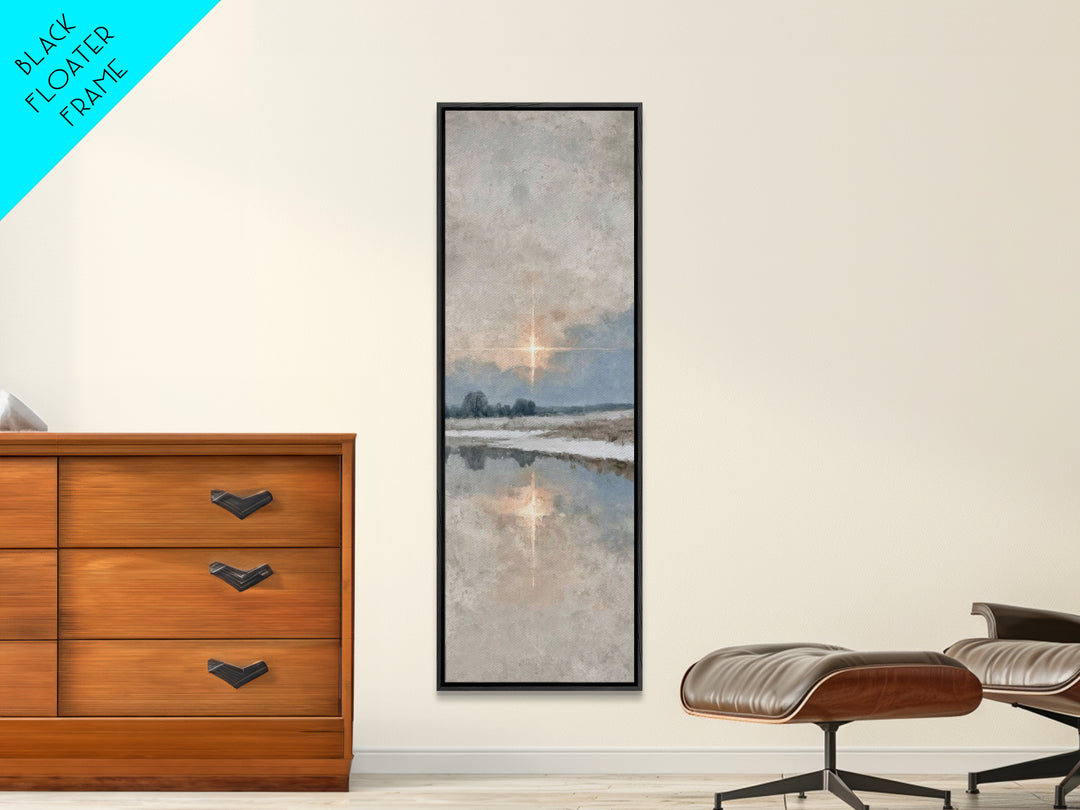 The Guiding Star - Framed Canvas Print - Tall Narrow Wall Art - Christian Wall Art - Christian Art Canvas - Jesus Painting - Christmas Art