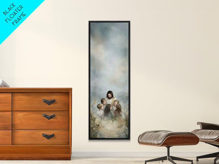 Circle Of Light | Framed Canvas Print | Skinny Art | Jesus Painting | Christian Art Canvas | Christian Wall Art | Christmas Art