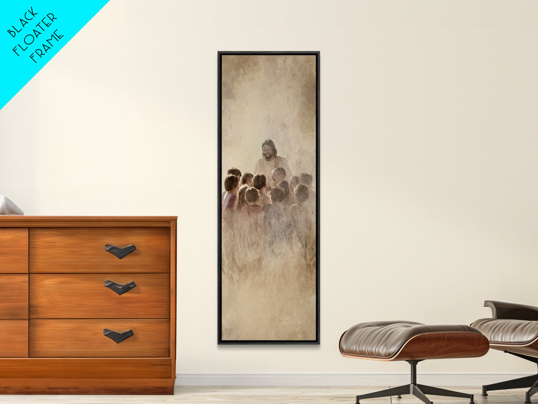 Fields Of Mercy – Framed Canvas Print – Tall Skinny Art Print – Christian Wall Art – Jesus Painting – Christian Art Canvas – Christian Deco