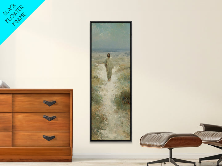 Desert Path Light – Framed Canvas Print – Tall Narrow Wall Art – Christian Wall Art – Jesus Painting – Christian Art Canvas – Christian Dec