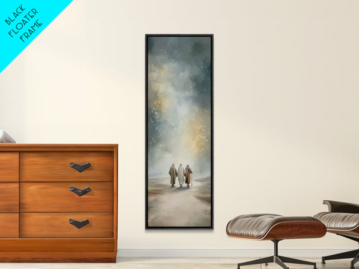 Heavenly Footsteps – Framed Canvas Print – Christian Art Canvas – Christian Wall Art – Modern Christian Art – Skinny Art – Christian Christ