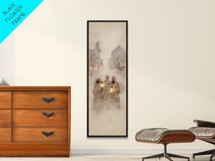 Guiding Winter Light – Framed Canvas Print – Christian Art Canvas – Christmas Wall Art – Modern Christian Art – Narrow Art – Christian Chri