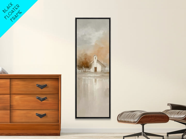 Autumn Chapel Grace – Framed Canvas Print – Christian Art Canvas – Modern Christian Art – Christian Wall Art – Tall Skinny Art Print – Chri