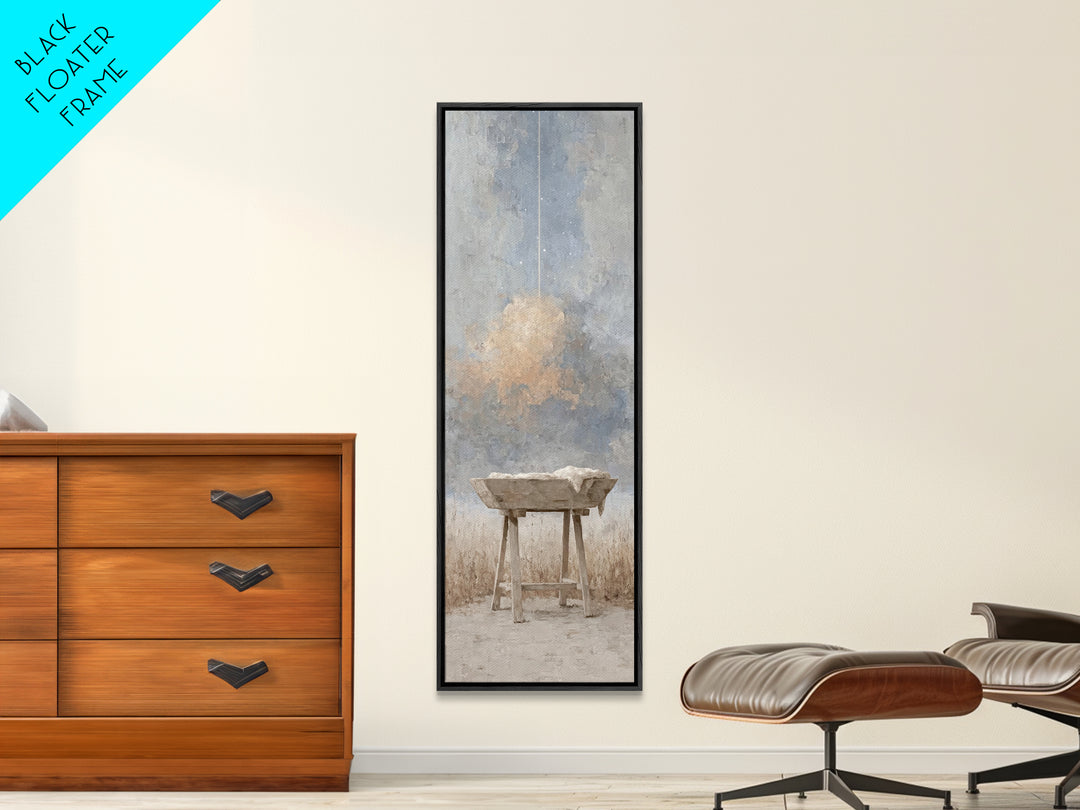 Starborn Hope | Framed Canvas Print | Christian Art Canvas | Narrow Art | Christian Christmas Art | Modern Christian Art | Christmas Wall A