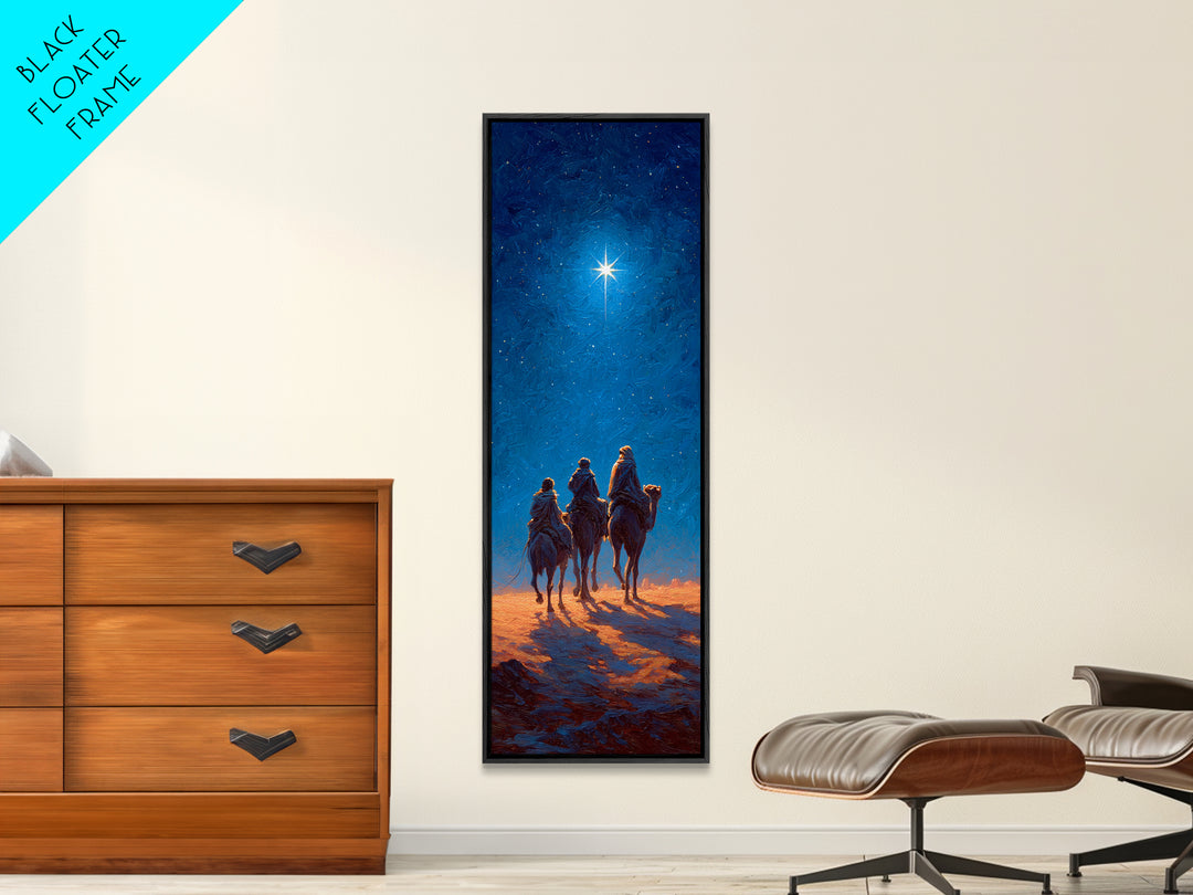 Midnight Caravan | Framed Canvas Print | Christian Wall Art | Tall Skinny Art Print | Christian Christmas Art | Christian Art Canvas | Vint